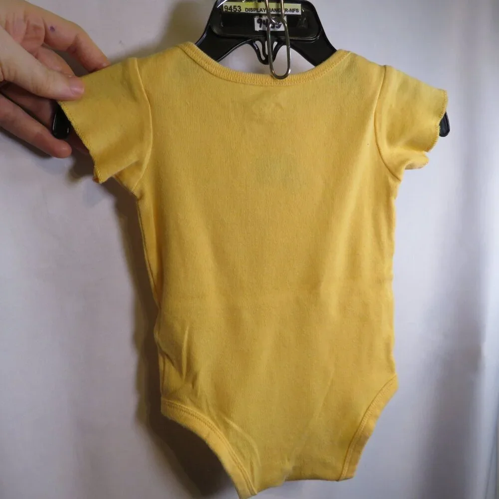 Baby Baseball Bodysuit size S (3-6mts) 100% cotton embroidered Warm Yellow